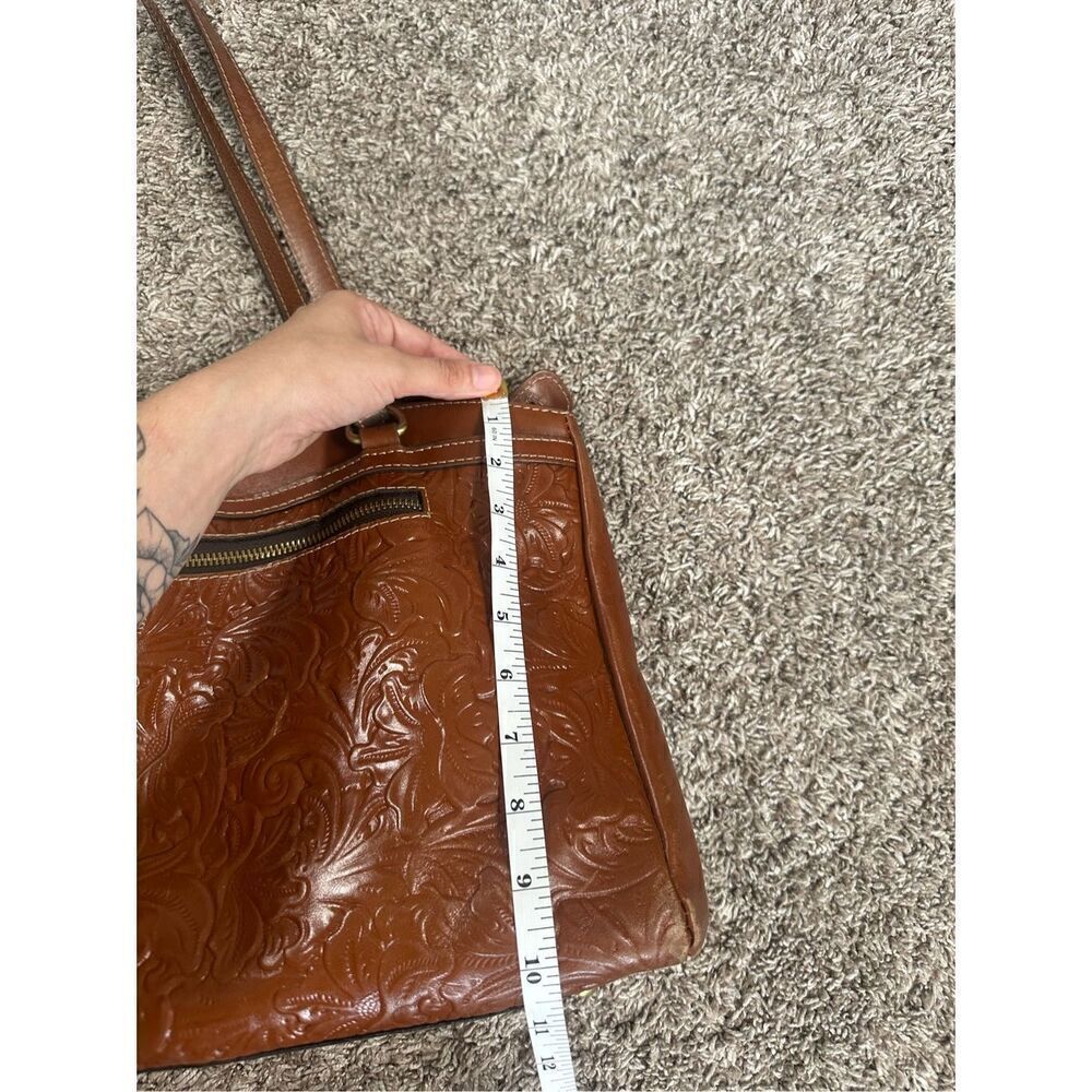 Patricia Nash Tooled Florence Poppy Leather Tote Bag Handbag Shoulder Purse - Picture 12 of 16